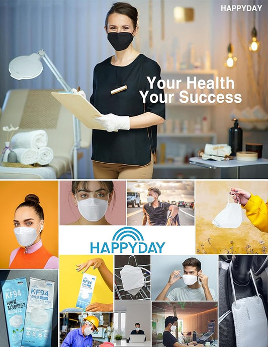 HAPPYDAY A Set of 25 Packages Made in KOREA KF94 White Face Mask for Adult