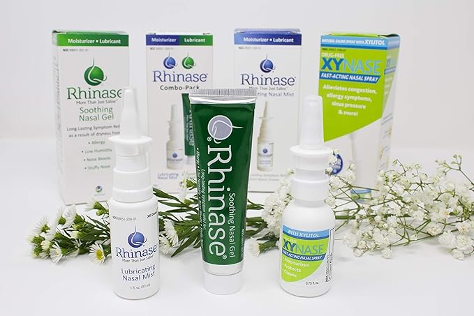 Rhinase Allergy Relief Lubricating Nasal Gel – Steroid Free, Dual Wetting Agent & Salt Formulation (1 oz.) for Nasal Dryness Nosebleeds Saline Gel for Nose…