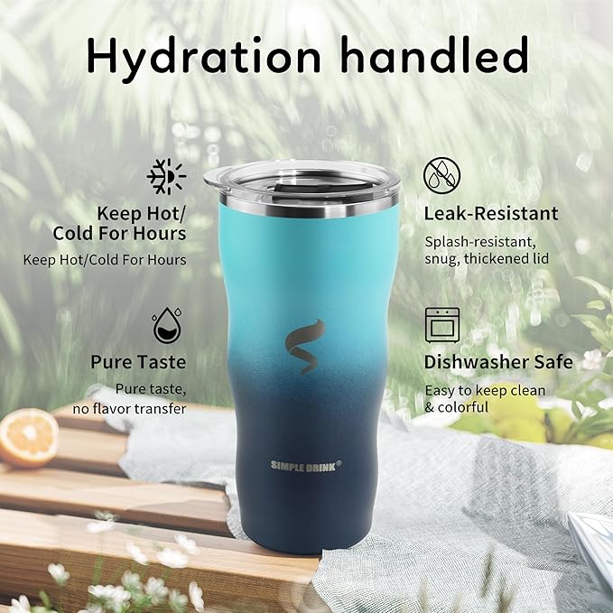 20Oz Insulated Tumbler With Straw And Lid, Spill Proof Tumbler for Iced Coffee And Hot Beverage, Double Wall Vacuum Travel Mug,Stainless Steel Straws for Tumbler, Green