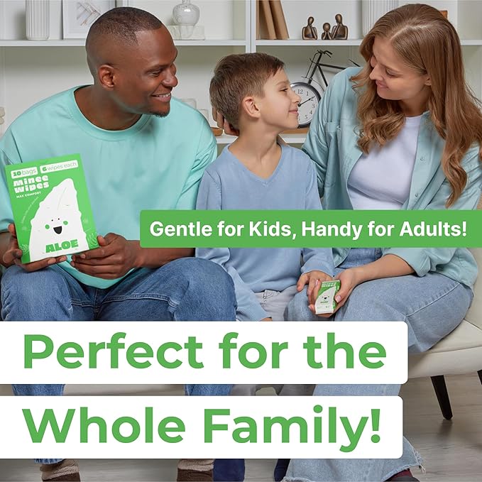 Impossibly Compact Travel Wipes with Fragrance - Skin-Friendly, Hypoallergenic & Scented Wet Wipes for Adults, Kids & Baby Care (60 Wipes Total, Aloe Vera)