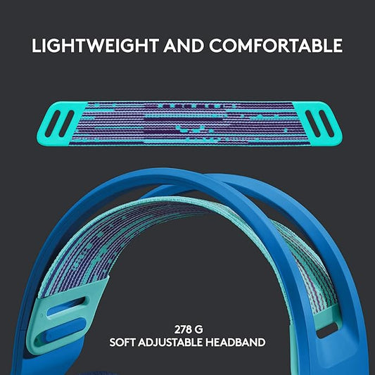 Logitech G733 Lightspeed Wireless Gaming Headset, Suspension Headband, Lightsync RGB, Blue VO!CE Mic, PRO-G Audio – Blue, Gaming Headset Wireless, PC, PS5, PS4, Switch Compatible