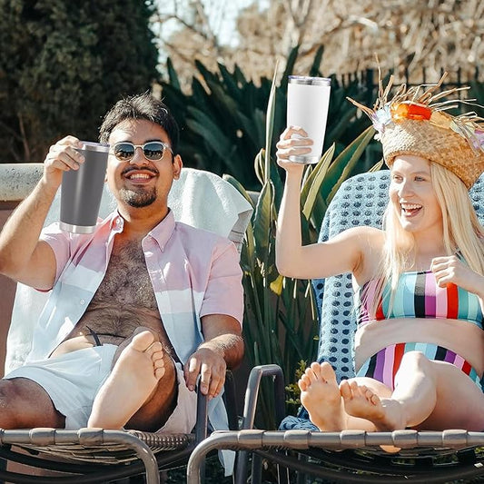 20oz Tumbler Bulk Stainless Steel Tumblers with Lid Vacuum Insulated Double Wall Travel Coffee Mug Powder Coated Tumbler Cup for Hot and Cold Drinks(Grey, 1 pack)