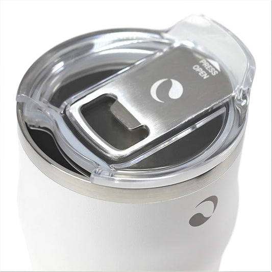 Drinco 20oz Stainless Steel Tumbler, Vacuum Insulated Tumbler Pint Glass Beer Mug with Built-in Bottle Opener, THOR (20oz Beer Tumbler, Mint Cream)