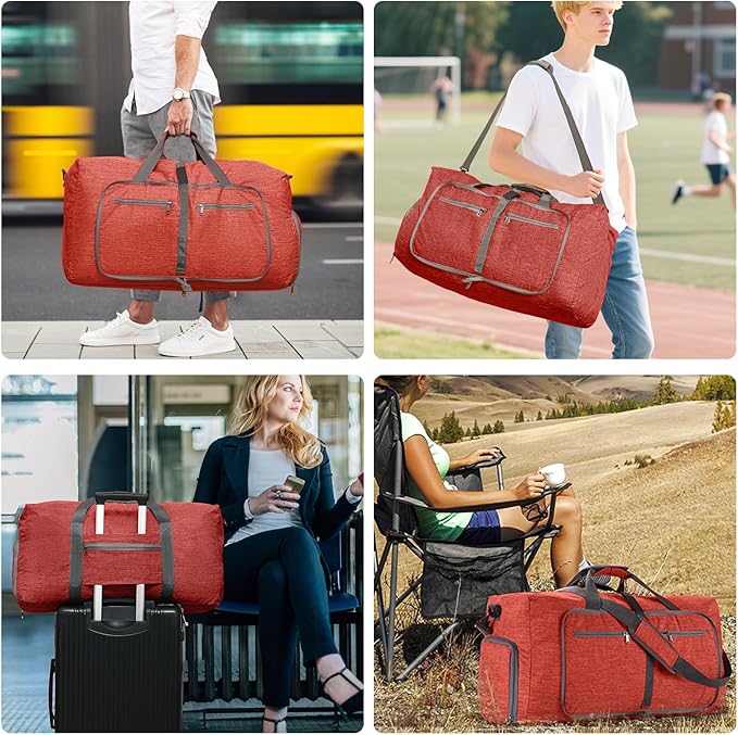 Vomgomfom Travel Duffle Bag for Men,65L 85L 115L Foldable Travel Duffel Bag with Shoes Compartment Overnight Bag for Men Women