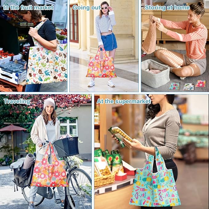 Extra Large 50Lbs Foldable Reusable Shopping Bags, 3 Pcs Reusable Grocery Bags with Handles Bulk, Market Tote Bags