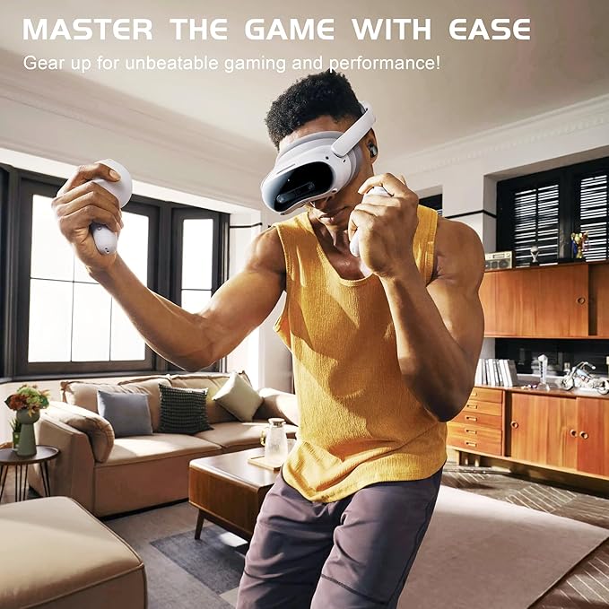 IAMJOY Gaming Earbuds, 20ms Ultra-Low Latency Wireless Earbuds, 90H Playtime, 2.4GHz Dongle & Bluetooth, Noise-Canceling Mic, Compatible with Meta Quest 3/2, PS5/4, Switch, Steam Deck, PC