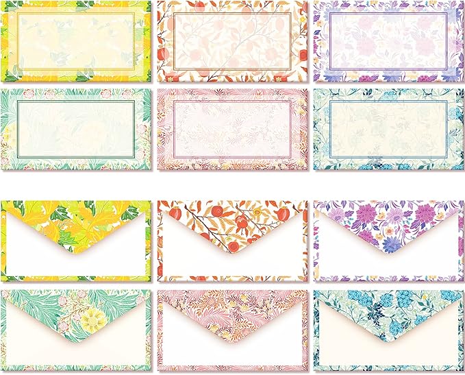 Anzon Mories Vintage Morris Self-Sealing Envelopes 24 PC, Medieval Europe Pattern, Printer Friendly, Both Sides Printed