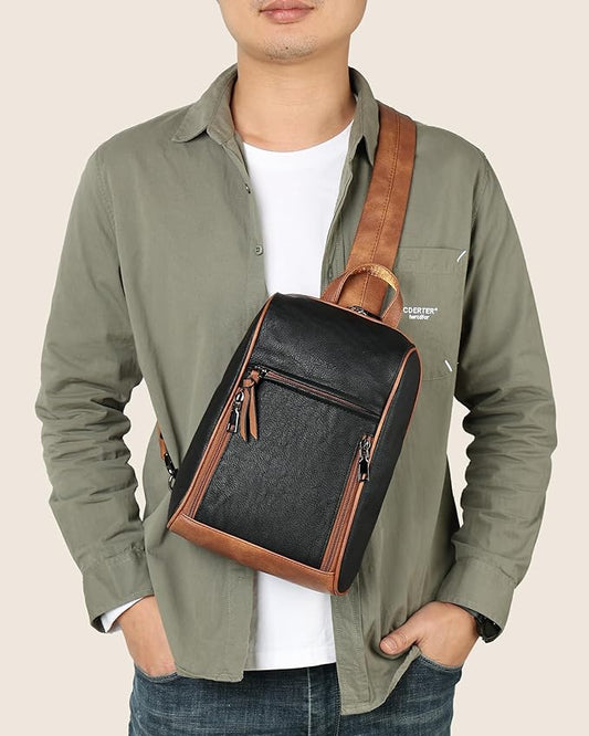 FADEON Sling Bag for Women Crossbody Purse Sling Bags, Designer Sling Purses Medium Travel Multi-Pocket Sling Backpack