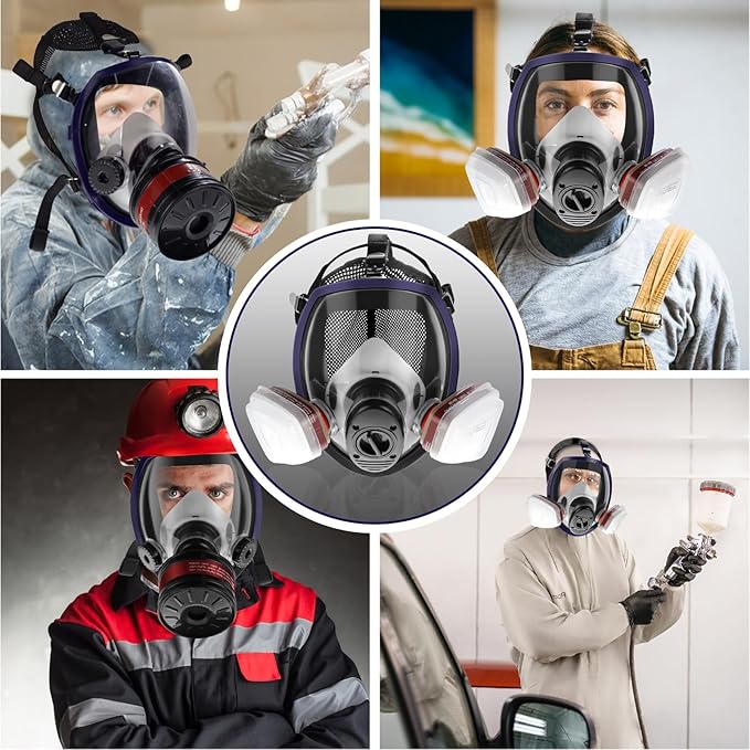 Gas Masks - Gas Masks Survival Nuclear and Chemical with 40mm Activated Carbon Filter&6001CN Filters for Chemical