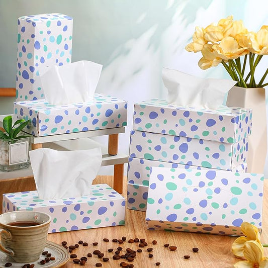 Yinder 12 Packs Facial Tissue Box 1560 Sheets Soft Facial Tissue Box for Fall Halloween Christmas 2 Ply 130 Sheets Disposable Travel Tissues Bulk for Car Household Kitchen(Spot)