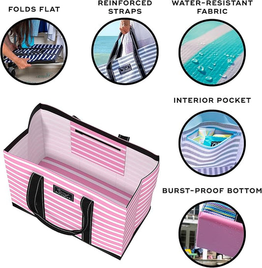 SCOUT Original Deano Tote Large - Durable Lightweight Open Top Beach, Pool & Lake Bag, Inside Zip Pocket, Folds Flat