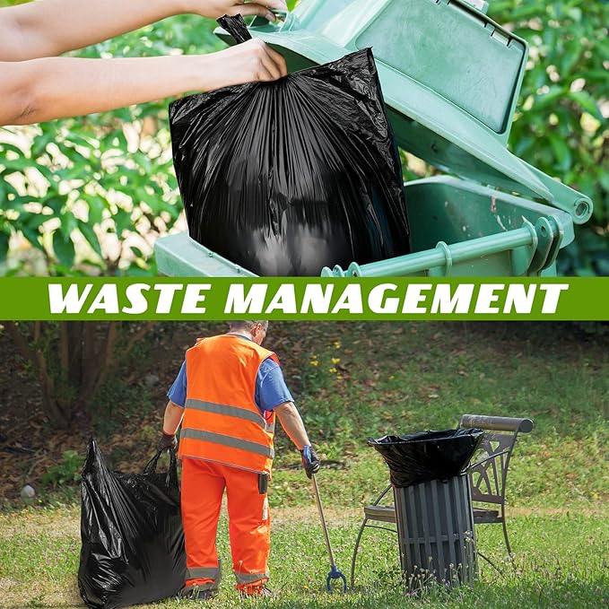 Kisston 400 Count Jumbo Size Plastic T Shirt Bags with Handles, 35 Mic, XX Large Plain Plastic T Shirt Grocery Bags, Thick and Heavy Duty (Black,32" x 19")