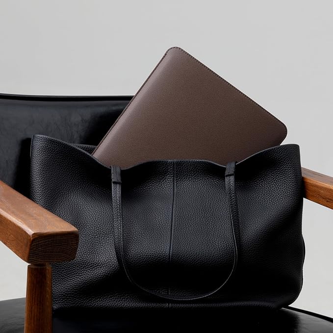 Comfyable Laptop Sleeve 13 Inch Precisely Compatible with MacBook Air M4 2025-2018 & MacBook Pro M2 2022 M1 2020-2016, Faux Leather Cover Case, Coffee