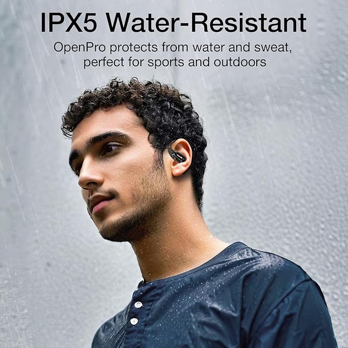 Open Ear Headphones OpenPro Earbuds- Bluetooth 5.4 Wireless Earbuds with Earhooks, Lightweight & Soft, 32H Playtime, Dual Mic Clear Call, IPX5 Sweat Resistant for Running Walking Workout