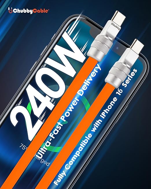 chubbycable Chubby 2.0 Fast Charging Cable Durable Soft Silicone USB C Cable 120W Extra Thick Charger Cord Compatible with iPhone 16/15 Series iPad, Red, USB-A to Type-C, 13.1 FT