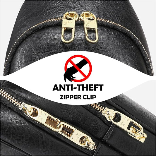 Haytijoe Crossbody Bags for Women Leather Sling Bag Anti-theft Cross Body Bag Travel Sling Purse Chest Bags Fanny Packs