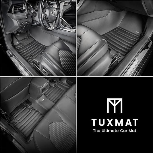 TuxMat - for Toyota Camry FWD 2018-2024 Models - Custom Car Mats - Maximum Coverage, All Weather, Laser Measured - This Full Set Includes 1st and 2nd Rows