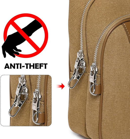 Haytijoe Crossbody Bags for Women Leather Sling Bag Anti-theft Cross Body Bag Travel Sling Purse Chest Bags Fanny Packs