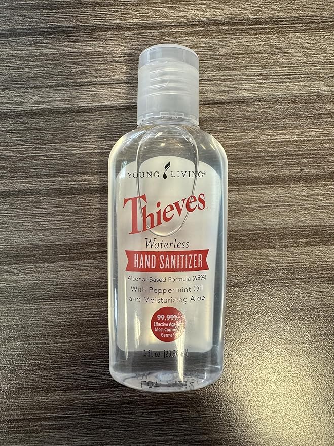 Young Living Thieves Waterless Hand Purifier with Peppermint Oil | 1 oz | Convenient, Refreshing, and Gentle Cleanser for Soft Hands | 3 Pack