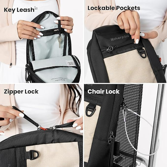 Sherpani Metro, Anti Theft Sling Bag, Sling Backpack, 5L Travel Bag, Shoulder Chest Purse, Crossbody Backpack for Women, Metal Hardware, Travel Gift (Carbon Pro)