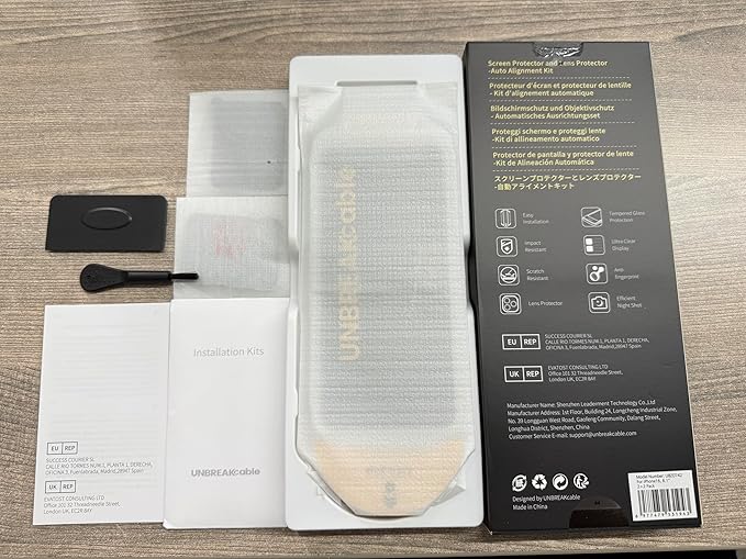 UNBREAKcable 2+2 Pack for iPhone 16 Screen Protector & Lens Protector 【Military-Grade】【Easy Install】【Efficient Night Shot】9H+ Shatterproof Tempered Glass Film,Bubble-Free&Anti-Fingerprint ,Case Friendly-6.1 inch