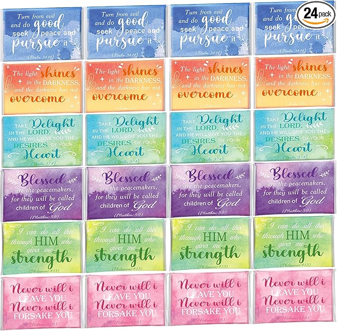 24 Packs Travel Size Tissue Pocket Slim Pack Facial 3 Ply Wallet Size Pocket Tissues for Travel Wedding Party Favors, 6 Styles(Inspirational)