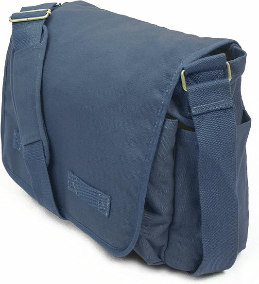 Sweetbriar Classic Vintage Messenger Bag - Original Heavyweight Cotton Canvas Shoulder Bag with Upgraded Features