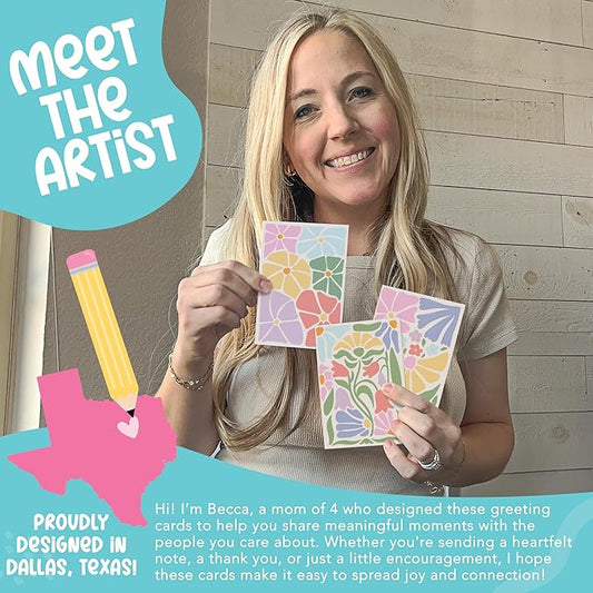 Hadley Designs Blank Cards and Envelopes 4x6-24 Blank Note Cards with Envelopes, Notecards Stationery Sets, Notecards Bulk, Stationary Sets, Note Paper Stationery, Floral Pretty Stationary