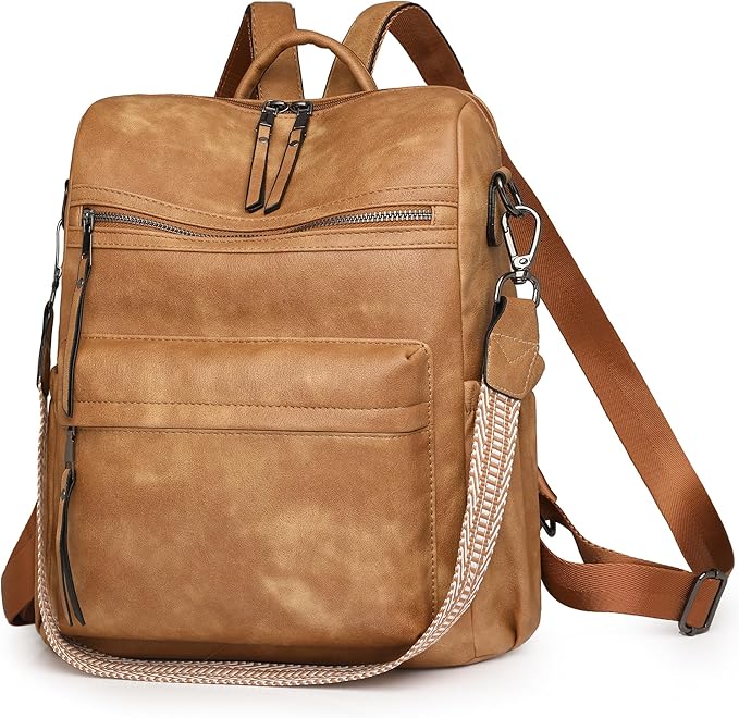 Dora & Liz Womens Backpack Purse Leather Fashion Travel Backpack Purse for Women Designer Ladies Shoulder Bags with Wristlet