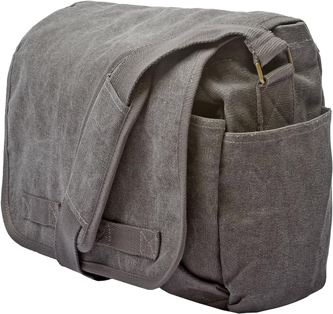 Sweetbriar Classic Vintage Messenger Bag - Original Heavyweight Cotton Canvas Shoulder Bag with Upgraded Features