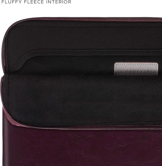 Comfyable Slim Protective Laptop Sleeve Compatible with 13/13.3/14 Inch MacBook Air & MacBook Pro, Mac Travel Case, Laptop Pouch, Slim PU Leather Cover M4/M3/M2/M1 2025-2021, Berry Brown