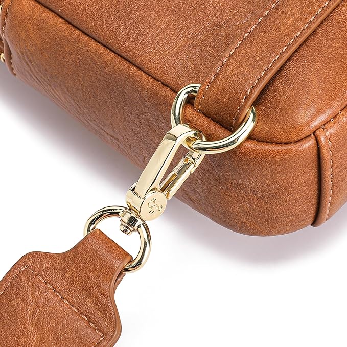 INICAT RFID Blocking Sling Bag Leather Crossbody Bags for Women Fanny Pack Cross Body for Woman Chest Bag for Travel 1.9L