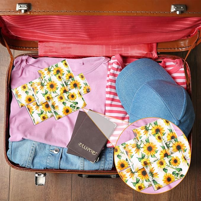 PerKoop 100 Packs Travel Size Tissues Disposable Pocket Facial Tissues Bulk for Travel Wedding Guest School Wallet Purse Home Supplies, 1000 Sheets 3 Ply(Sunflower)