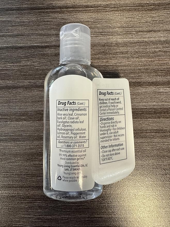 Young Living Thieves Waterless Hand Purifier with Peppermint Oil | 1 oz | Convenient, Refreshing, and Gentle Cleanser for Soft Hands | 3 Pack