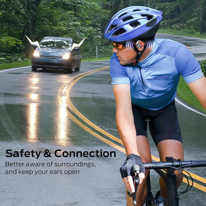 BUGANI Open Ear Headphones, Bluetooth 5.3 Wireless Headphones with Dual Large Driver, Open Ear Earbuds with Immersive Stereo Sound, ENC Clear Talk, 30H Playtime, Waterproof Sport Earbuds for Running