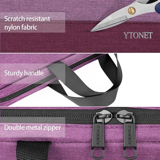 Ytonet Laptop Sleeve Case 15.6 Inch, Slim Water Resistant TSA Carrying Case with Handle, Protective Laptop Cover Compatible with HP Dell Lenovo Asus Notebooks, Gift for Women, Purple