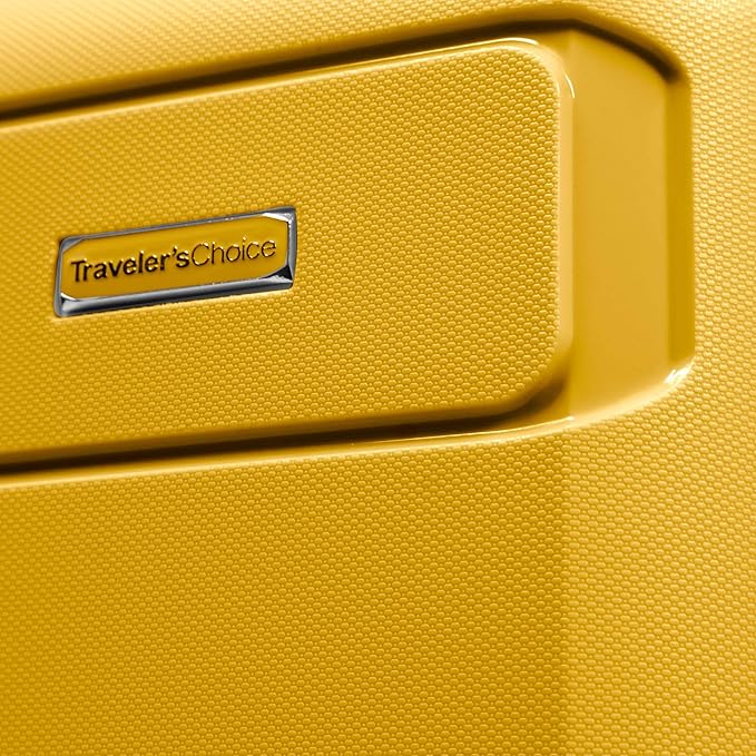 Traveler's Choice Pagosa Indestructible Hardshell Expandable Spinner Luggage, Yellow, 3-Piece Set (22/26/30)