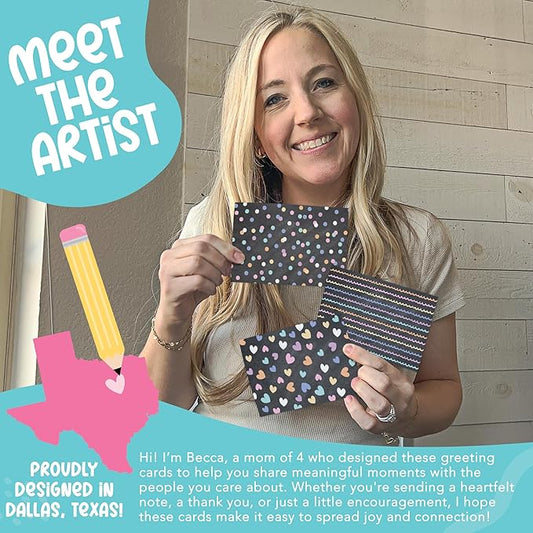 Hadley Designs Blank Cards and Envelopes 4x6-24 Blank Note Cards with Envelopes, Notecards Stationery Sets, Notecards Bulk, Stationary Sets, Note Paper Stationery, Chalk Board Pretty Stationary