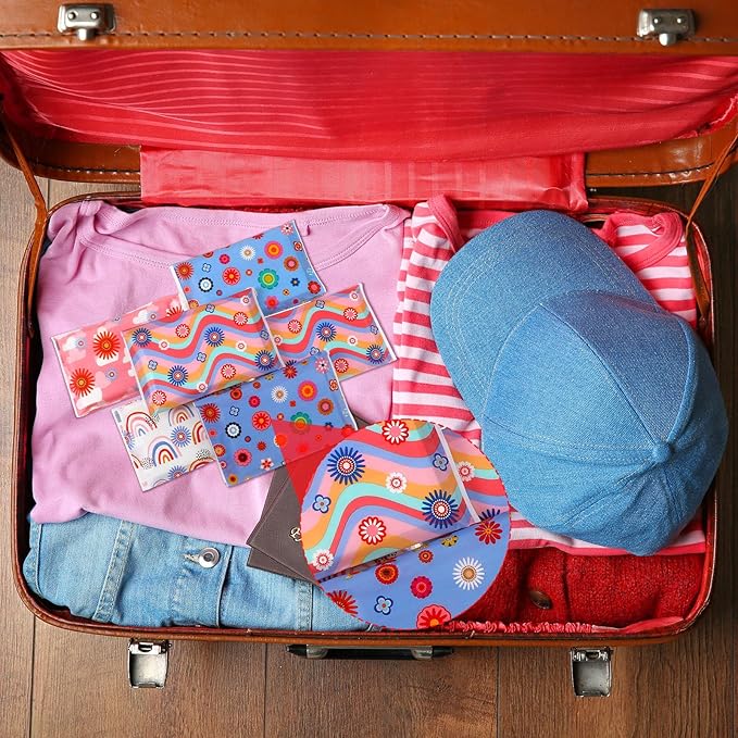 PerKoop 100 Pack Pocket Tissues Travel Slim Packs Small Facial Tissues Wallet Size Toilet Paper for Travel Guest Wedding Supplies, 4 Styles(Artsy Flowers)