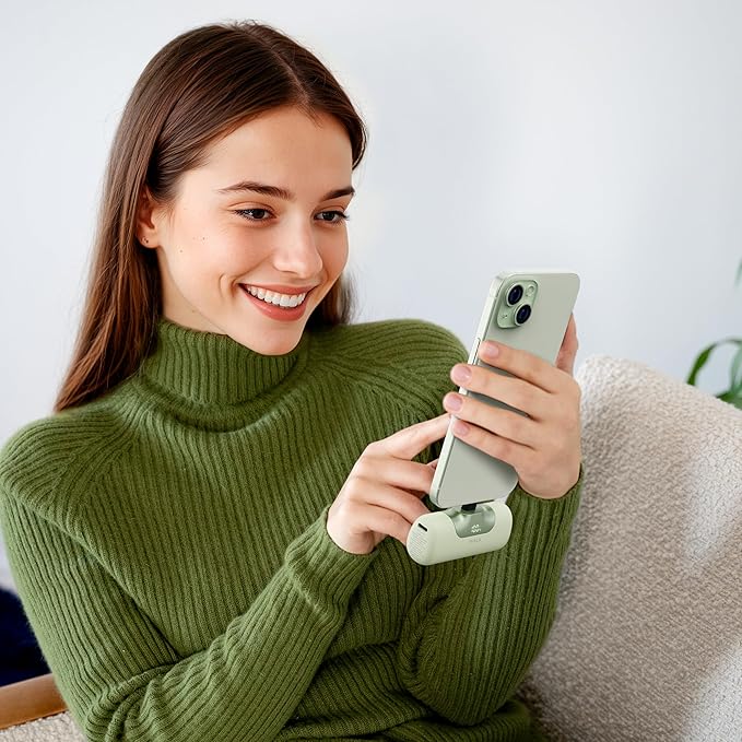 iWALK Portable Charger 5500mAh Next-Gen Small Power Bank 22.5W Fast Charging Battery USB-C Portable Phone Charger for iPhone 16/15 16 Plus 16 Pro Max iPad, Samsung Galaxy S25 S24 S23 Android, Green