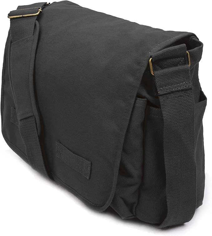 Sweetbriar Classic Vintage Messenger Bag - Original Heavyweight Cotton Canvas Shoulder Bag with Upgraded Features