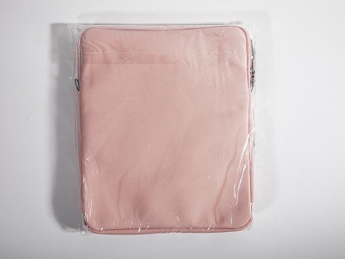 MoKo 12.9 Inch Tablet Sleeve Bag Carrying Case with Pockets Fits 13 Inch New iPad Pro M4 & Air M2 2024, iPad Pro 12.9 M2&M1, Surface Laptop Go 12.4", Galaxy Tab S8+/S9+ 12.4", Pink