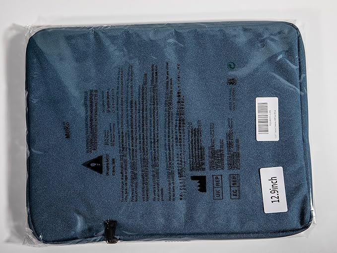 MoKo 13 Inch Tablet Sleeve Fits 13inch iPad Air M3 2025, iPad Pro M4/Air M2 2024, iPad Pro 12.9, Galaxy Tab S8+/S9+ 12.4, Polyester Bag Fit with Apple Pencil or Smart Keyboard, Peacock Blue