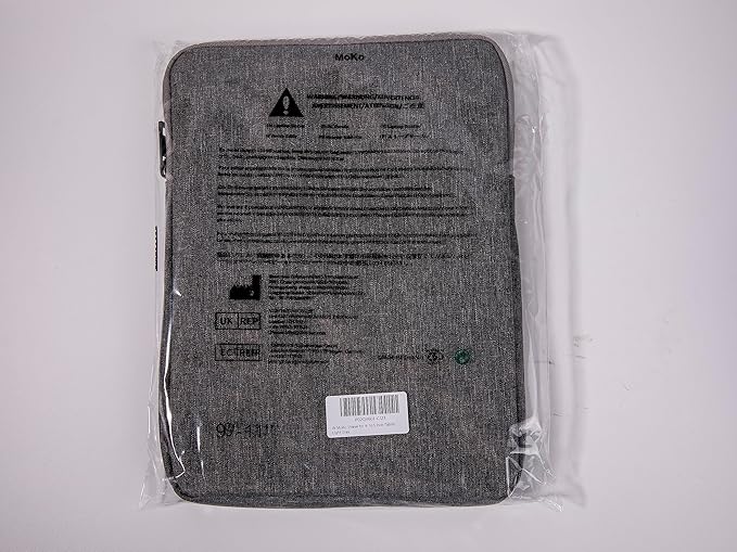 MoKo 9-11 Inch Tablet Sleeve Bag Carrying Case Fits New 11inch iPad Air M3, iPad A16 2025, iPad Pro 11 M4, Air 5/4/3, iPad 10/9/8th Gen, Tab S8/S9 11", Light Gray