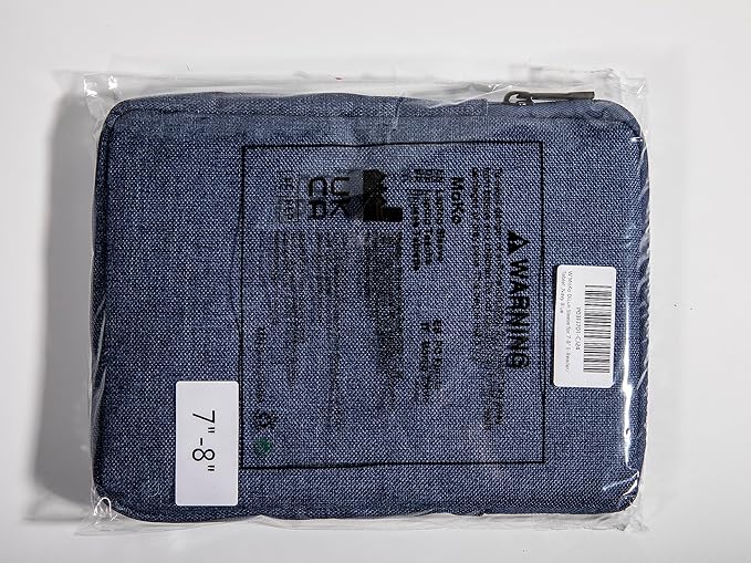 MoKo 7-8 Inch Tablet Sleeve Bag, Polyester Pouch Cover Case Fits iPad Mini (A17 Pro) 8.3" 2024, iPad Mini 6/5/4/3/2/1, Samsung Galaxy Tab S2 8.0, Tab A 8.0, ZenPad Z8s 7.9,Navy Blue
