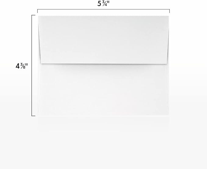 LUXPaper A2 Foil Lined Invitation Envelopes | Peel & Press | 4 3/8" x 5 3/4" | White w/Red LUX Lining | 70lb. Text | 50 Qty