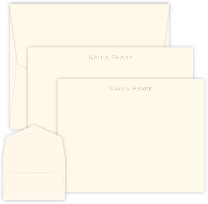 Personalized Embossed Stationery Set - 100 Pieces (2 Paper Sizes)
