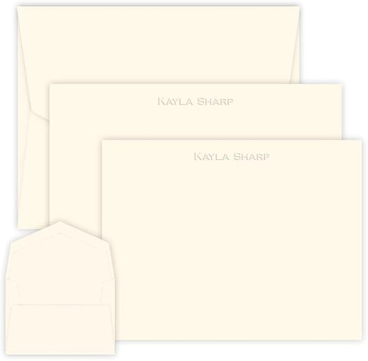 Personalized Embossed Stationery Set - 100 Pieces (2 Paper Sizes)