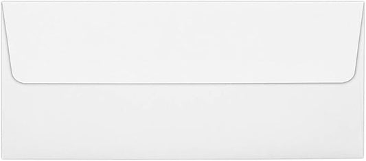 LUXPaper #10 Foil Lined Business Envelopes | Peel & Press | 4 1/8" x 9 1/2" | White w/Silver LUX Lining | 60lb. Text | 50 Qty