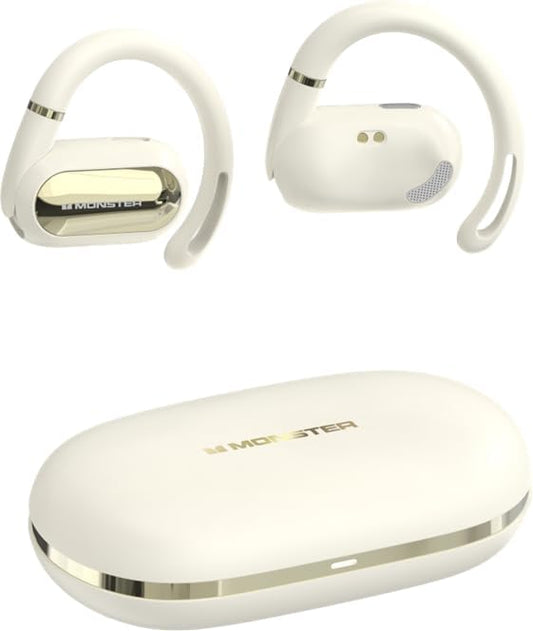 Monster Open Ear AC322, Bluetooth 5.4 Headset, 36H Battery Life, IPX5 Waterproof, Clear Communication, Ergonomic Design, Ear Angle Adjustable, Not Easy to Fall Off Wireless Bluetooth Headset.